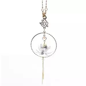 연꽃 링 차걸이 실버 차량용장식소품 인테리어소품 장식품 액막이