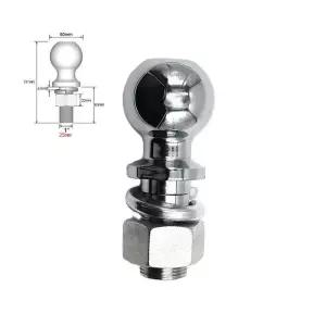 견인장치 크롬 히치 거치대 걸이 걸게 견인 볼 50mm 6000Lbs 커플링 트레일러 부품 RV 캠핑 캐러밴