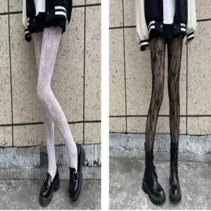2컬러 꽃덩굴 패턴 스타일리시한 망사 팬티스타킹 WFJOZF1