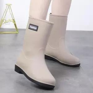 여자 여름비오는날신발 심플패치 미끄럼방지 레인부츠 WED9B0F