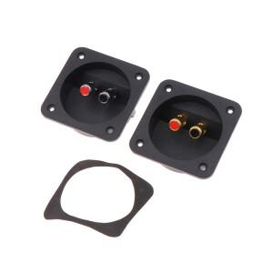 1개 스피커 박스 후면 백 패널 배선 단자 플러그 원형 2개의 바나나 잭 도금 서브우퍼 스테레오