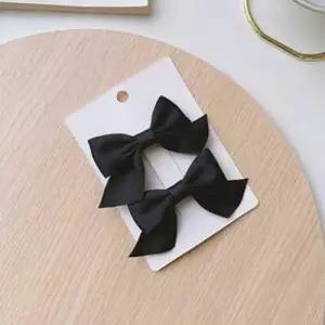 미니리본집게핀 포인트리본악어집게핀(블랙 2P) WECD3C0