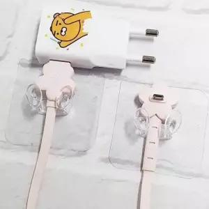 다용도 벽걸이 접착식후크 고리 거치대 걸이 투명 WECA97B