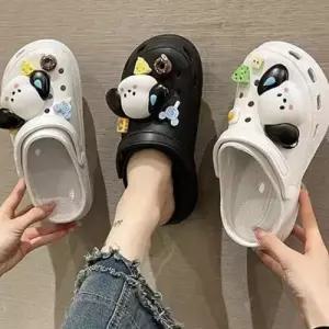 여성 5.5cm 키높이 펀칭 슬리퍼 캐릭터 EVA 샌들