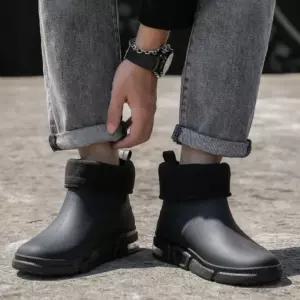 [유토피아]2색 방한장화 털장화 남성 기모장화 겨울부츠 털부츠 남자신발 방한화 방한부츠 털워커 겨울로퍼