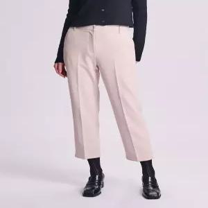 [빈폴레이디스][B. my] 시그니처 슬림 스트레이트 슬랙스 - 아이보리 (BF4821N120)