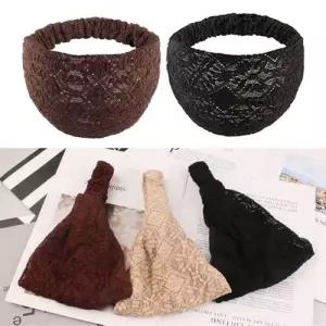 고탄력 레이스 반다나 헤어밴드 넓은 망사 두건 WED80F9