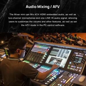 호환 Cinetreak 믹서 미니 4-CH FHD 비디오 라이브 스트리밍 스위서  멀티 포맷 입력뷰  맞춤형 PIP 기능