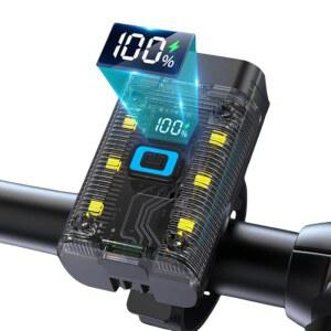 자전거 핸들 손전등 램프 리모컨 9000mAh USB 9xT6 있는 충전 야외