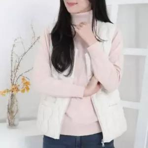 경량 여성 패딩 조끼 베이직 여자 패딩 조끼 브이넥 보온