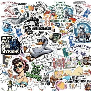 200PCS 홀로그램 재미있는 밈 스티커 u2013 방수 비닐 데칼과 비꼬는 동물 디자인, 너구리 개구리 포섬 스켈레톤 유머 스티커, 병, 노트북, 스케이트보드 및 저널용