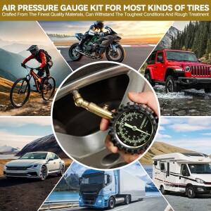 호환 자전거  SUV  트럭  ATV 오프로드 액세서리와 호환되는 읽기 쉬운 글로우 다이얼 0-75 PSI 타이어 압