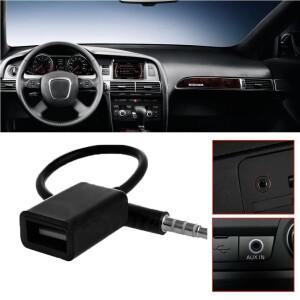 15cm 3.5mm 남성 오디오 AUX 잭 USB 2.0  A 여성 OTG 변환기 어댑터 케이블 자동차 액세서리 화이트/블랙