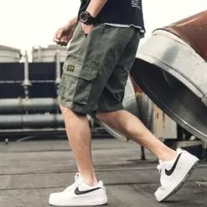 남성용 여름 밴딩 5부 카고 팬츠 작업복 반바지