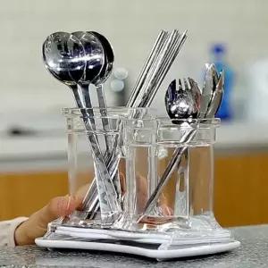 위생 물빠짐 수저꽂이 칫솔 거치대 다용도 정리함