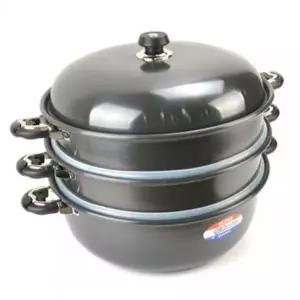스테인리스 3단 찜기 찜솥 만두 감자 찜냄비 증기 조리용 물받이 포함