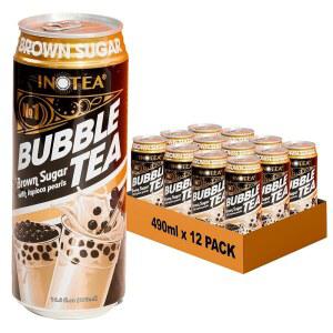 타피오카 펄이 들어간 이노테아 버블티 - 맛있고 즉석 보바차 바로 마실 수 있는 블랙 밀크티 16.6온스