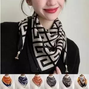 여성 고급스럽고 매력적인 패턴 마그네틱 자석 스카프 헤어밴드 가방 봄 머플러 롱 타이 미니 가을