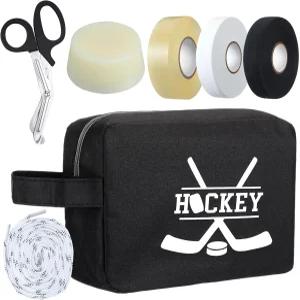 하키 액세서리가 포함된 리얼스프링 테이프 로드 액세서리 가방 3롤 가위 스틱 왁스 스케이트 끈 필수품