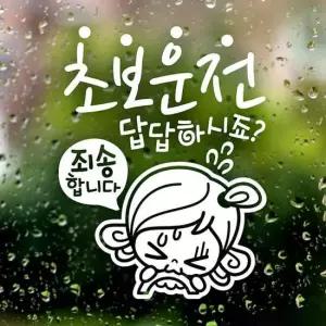 초보답답 초순이 초보운전스티커-반사 자동차용품 익스테리어용품 초보운전 자동차스티커