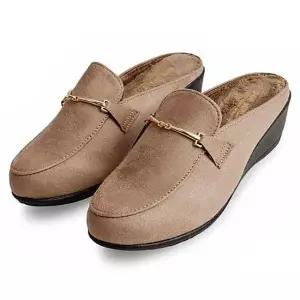 키높이뮬신발 여성 겨울 키높이 털블로퍼 방한 뮬슈즈