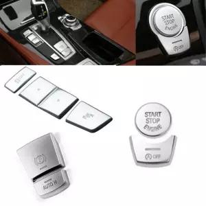 자동차 인테리어 시동 정지 엔진 핸드 브레이크 H 버튼 커버 스티커 bmw 호환 F10 F01 F07 F02 F12 왼손잡