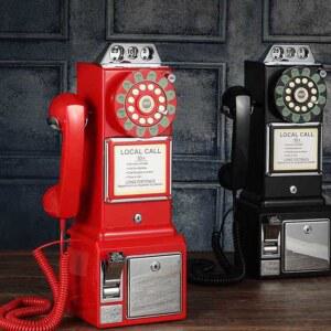 공중 전화기 레트로 장식 2m 돌리는 표준 촬영 귀여운 회전식 유럽 인테리어전화기