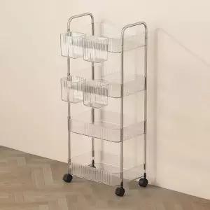 이동식 투명 아크릴 트롤리 선반 정리대 수납장 틈새