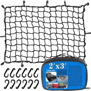트럭 침대 픽업 트레일러 오토바이 및 자전거를 위한 2 x3 번지 카고 네트가 4 x6 까지 늘어납니다. 6개의