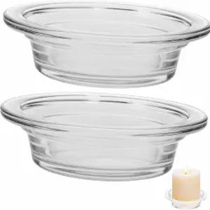 TOPPERFUN 2개 교체용 왁스 가열 트레이 4.5인치 유리 아로마테라피 캔들 히팅 볼 워머 교체 오일 램프