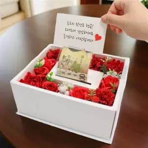 돈 뽑는 케이크 부모님 생신 환갑 선물 용돈 서프라이즈 반전 비누꽃상자