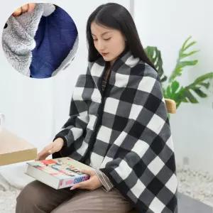 망토담요 똑딱이 극세사 사무실 학생 무릎 담요 플리스담요 체크담요