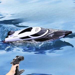 알씨배 쾌속정 조종배 입문용 배 배터리1개 레이싱보트 1100mAh 6마력 35CM 블루