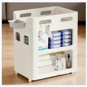 기저귀 갈이대 수납함 아기 용품 수납 보관 바구니 트롤리 바구니