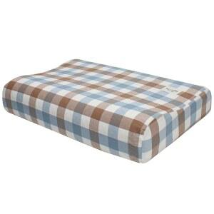 메모리 베개 달린 케이스 교체 위한 인체공학적 지퍼가 전용 베개용 커버 케이스 커피 격자무늬 라텍스 윤곽 경추 보호를 부드러운 프린트 커버