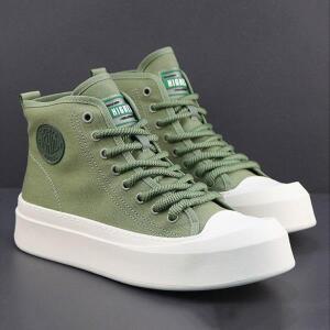 하이탑 캔버스화 남성용 신상 두꺼운 밑창 키높이 청소년 트렌디 신발 새로운 스포츠 캐주얼 보드화
