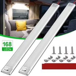 2pcs 168 LED 12V 자동차 인테리어 라이트 바 스트립 트럭 RV 밴 트럭 캠핑카 보트 캐러밴 Motorhome에 ONO