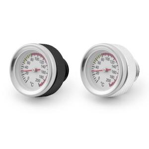 M20x2.5 바이크 오토바이 연료 탱크 캡 0-200 ℃ 오일 온도 게이지 포인터 다이얼 미터 블랙/실버 BX103087