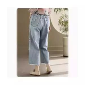 엘럽 여자 일자핏 청바지 레트로 바비룩 클래식컬러 자수 워싱 원템5