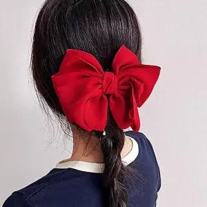 [하프클럽/]자동 헤어핀 레드 풍성한리본 러블리헤어핀 여친패션