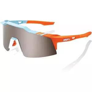 100% SPEEDCRAFT SL 스포츠 퍼포먼스 사이클링 선글라스 (소프트 택트 투톤 - 하이퍼 실버 미러 렌즈) 1290