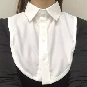 쉬폰 페이크셔츠 클래식 목카라 화이트