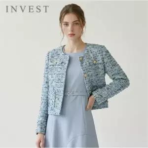 [인베스트] 샤이닝 골드 버튼 트위드 자켓_IN6S1JK1001