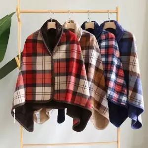 플리스 극세사 똑딱이 망토 무릎담요