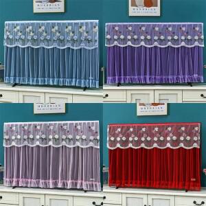 [호환품] 자수 레이스 TV 먼지 커버 -  32/42인치 LCD 스크린 보호기 벽걸이형 및 평면