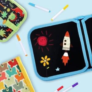 6페이지 색칠하기 책 지울 수 쓰기 보드 어린이 휴대용 그리기 마술 칠판 다기능 드로잉