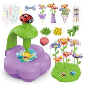 6세에서 12세 사이의 를 위한 위양 DIY 패브릭 꽃다발 키트, 소녀 6세 7세 8세 9세 10세 11세 용 생일 선물 디어 및 음악 꽃 시장 장난감