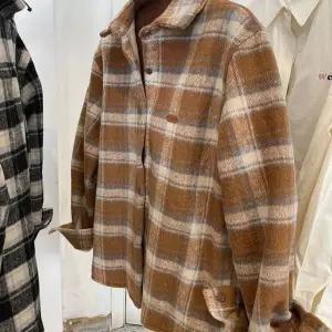 기모 무드 오버핏 체크 도톰 셔츠