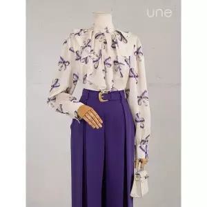 [하프클럽/윈]UNE럭셔리패턴 실키블라우스