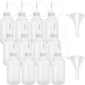 헐리스 12개 1온스 바늘 끝 병 30ml 플라스틱 드롭퍼 작은 접착 프로젝트 종이 퀼링 DIY 공예 아크릴